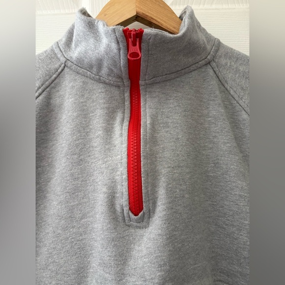 Clorophylle grey blue red unisex 1/4 zip pullover size large sweater - Picture 7 of 8